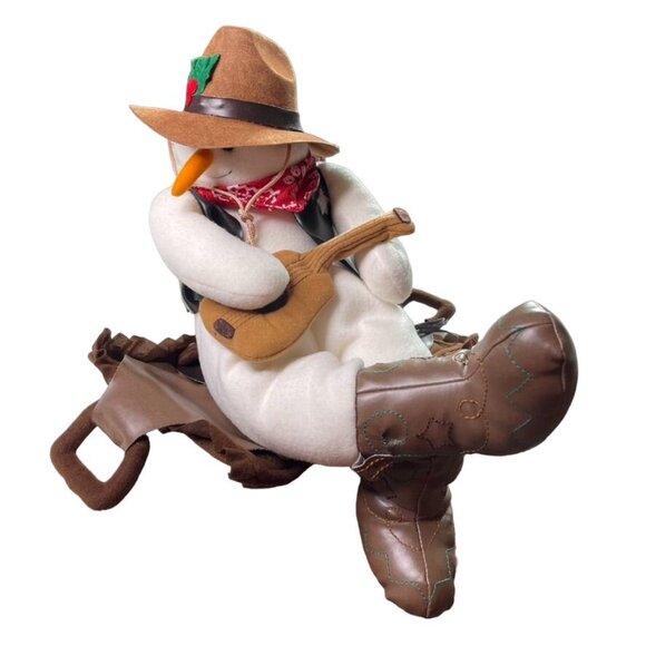 Cowboy Plush with Saddle Weighted to Sit on Mantel Western Decoration u 16 in u - Picture 3 of 16